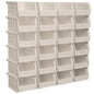Akro-Mils 30210 AkroBins Plastic Storage Bins, Space-Saving Stackable Bins for Garage, Pantry, Craft Organization, 5" x 4" x 3", Stone, 24-Pack - color: Stone