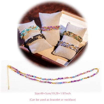 4mm Mini Beads Natural Stone Adjustable Bracelet For Women, Energy Charm Jewelry, Birthday Gift - color: Imperial Jasper