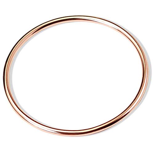 Jude Jewelers Stainless Steel Classical Simple Plain Polished Round Circle Bangle Bracelet - color: Rose Gold