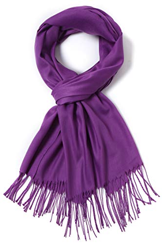 Cindy & Wendy Pashmina Shawls and Wraps Scarf for Women Soft Large Winter Shawl for Evening Dress Wedding Party - color: Purple