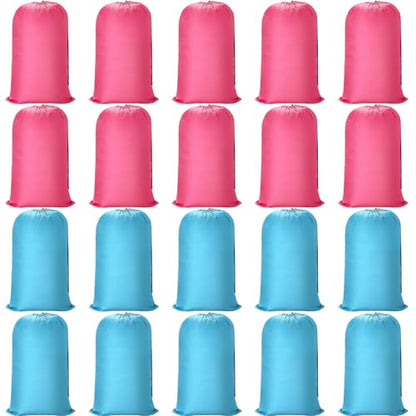 Nuogo 20 Pcs Laundry Bag Washable Travel Laundry Bags with Drawstring Lock Closure Large Heavy Duty for Camping Tent Blankets Dirty Clothes Yarn Fabric Storage, 38 x 24 Inches(Pink, Blue) - color: Pink, Blue