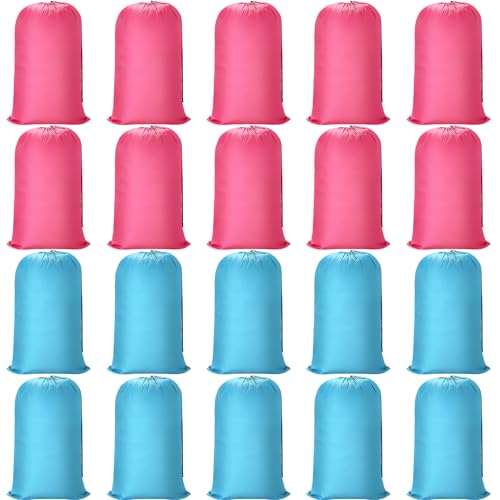Nuogo 20 Pcs Laundry Bag Washable Travel Laundry Bags with Drawstring Lock Closure Large Heavy Duty for Camping Tent Blankets Dirty Clothes Yarn Fabric Storage, 38 x 24 Inches(Pink, Blue) - color: Pink, Blue