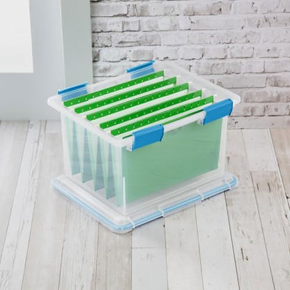 Sterilite 4-Pack Gasket Box, Weather-Resistant Storage Bins with Latching Lids, 32 Quart - Heavy-Duty Organizing Containers for Closet, Bathroom, and Office - size: 32 Quart, style: 4 Pack