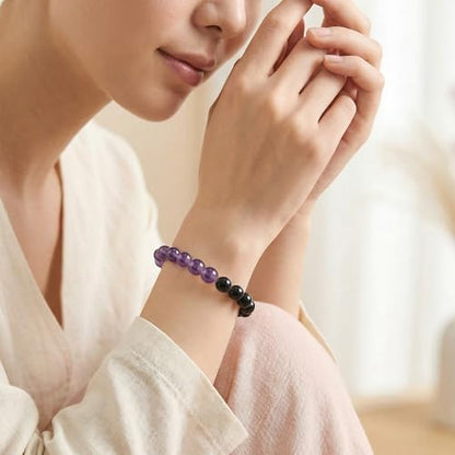 Bivei Protection Bracelet, Strength Crystal Healing Bracelet 8MM - Spiritual Stretch Beaded Jewelry for Women Men Gift - color: Anxiety Relief
