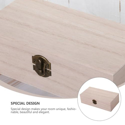 2pcs Wooden Storage Box Set Rectangular Retro Wood Jewelry and Tea Organizer with Flip Lid Natural Finish for Living Space and Packaging