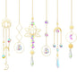 ilclviz Suncatcher Crystal Hanging Sun Catcher Prism with Chain Pendant Ornament Crystal Balls for Window - color: Gold C