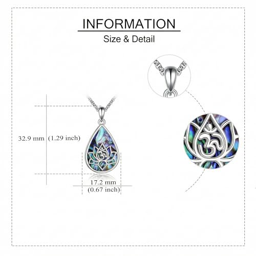 ONEFINITY Lotus Necklace 925 Sterling Silver Moonstone Pendant Necklace Yoga Lotus Jewelry for Women - style: style B