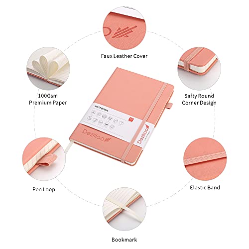Lined Journal Notebooks with Pen Loop, Hardcover Notebook Journal for Work, 100Gsm Premium Thick Paper with Inner Pocket, Medium 5.7''''x8.4'''', ?Pink, Ruled, 1 Pack - color: Pink