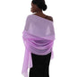 Womens Scarf Pashmina Shawls and Wraps for Evening Dresses Like Chiffon Silk Scarf for Bridal Wedding - color: Light Purple