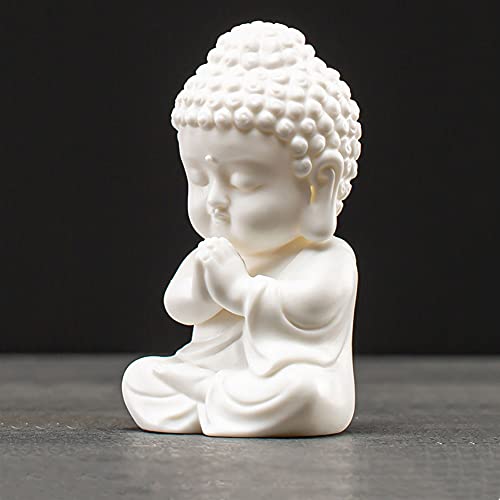 Table Desktop Decor Chinese White Porcelain Creative Small Tathagata Buddha Desktop Decoration Home Living Room Office Desktop Zen Decoration Statue Ornament