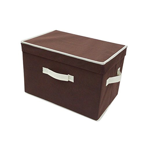 Yamazen YTCF-1PF(BR) Anywhere Storage Box, Width 15.0 x Depth 9.8 x Height 9.8 inches (38 x 25 x 25 x 25 cm), Handle and Lid Included, 1 Piece, Brown - color: brown (ivory handle)