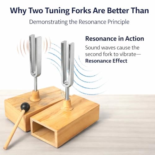 2pcs Tuning Fork 440Hz Vibration Wood Resonator Box Experimental Instrument Tuning Fork Knocker 6.5x16mm 0.3x0.6in
