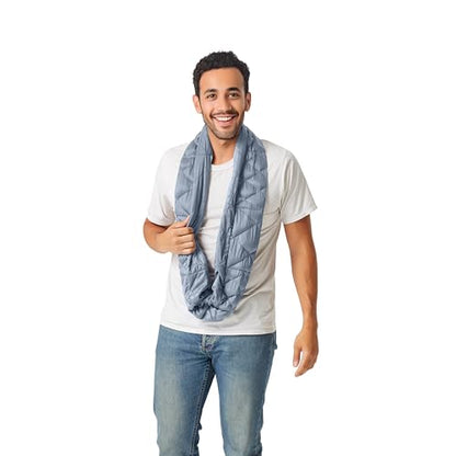 PYVOT Weighted Infinity Scarf, 3 lb Sensory Shoulder Wrap for Everyday Comfort - color: Light Blue