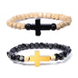 Natural Wood Beads Bracelet for Men Women Wooden Bracelet for Prayer Meditation Healing - color: B2: 2Pcs