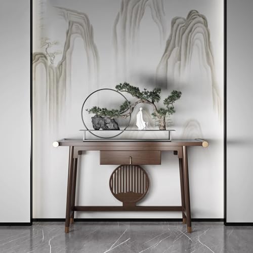 Meditation Altar Table Chinese Solid Wood Entrance Table, Home Zen Offering Table, Modern Living Room Buddha Statue Display Table Tea Table Small Table (Size : M130cm) - size: M130cm