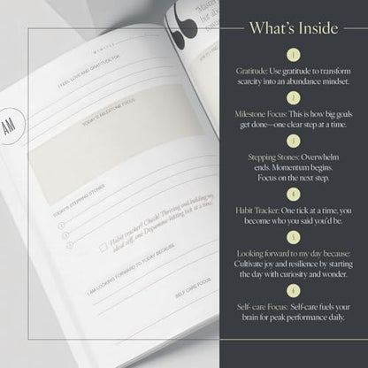 90 Days Goal Mastery Journal – A Guided Goal Planner for Habit Tracking - Goals Journal for Personal Growth, Mindfulness & Transformation with Self Care Prompts, Daily Reflection & Gratitude Practice to Achieve Your Vision - color: Champagne