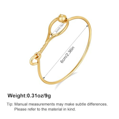 Dainty Gold Bracelet for Women Simple Thin Cuff Bangle Hook Bracelet 18K Gold Plated Elegant and Minimalist Jewelry for Everyday Wear