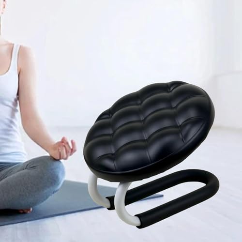 Kneeling Meditation Stool, Prayer Bench Versatile Gift Ergonomic Chair Comfortable Seat for Home Yoga Praying Adults Kneeler - color: Black
