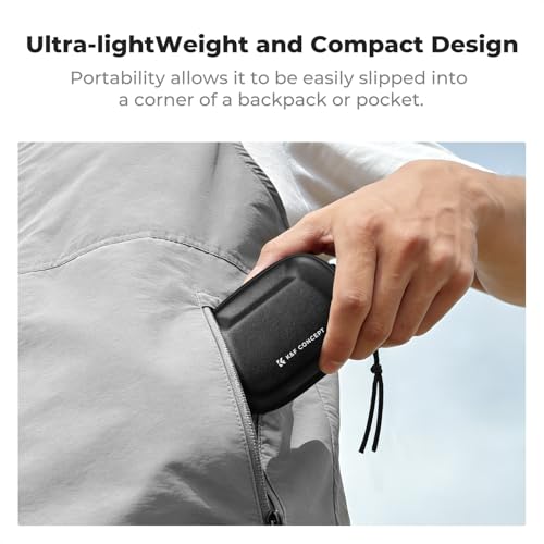 K&F CONCEPT Semi Open Carrying Case for DJI Osmo Action 6/3/4/5 Pro, Small EVA Hard Storage Bag Portable Travel Protector Case for Go Pro Hero 13/12/11/10/9 Black, Insta360 Ace/Ace Pro/2