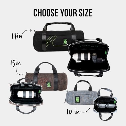 Dime Bags Padded Duffle Tube, Hemp Gear Bag with Heavy Padding for Glass, Electronics, Travel & Storage, With Exterior/Interior Pockets & Durable Handles (Midnight, 10 Inch) - color: Midnight, size: 10 Inch