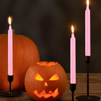 24 Pack Pink Spell Chime Candles – Premium Mini Unscented Taper Candles for Rituals, Prayer, Meditation, Altar, Spells – 4" Tall – Ideal for Witches & Spiritual Practices - color: Pink