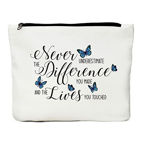 JIUWEIHU Inspirational Gifts Makeup Bag, Thank You Gift Cosmetic Bag, Travel Toiletry Bags Zipper Makeup Pouch, Christmas Friendship Graduation Birthday Gifts for Women Girls Sisters Friends - color: multi376