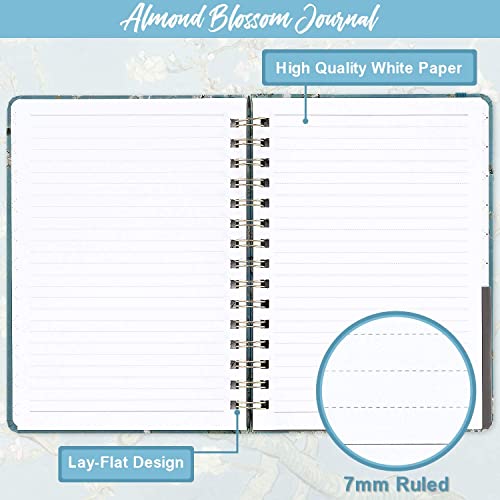 Ruled Notebook/Journal - Lined Journal with Premium Thick Paper, 8.5" X 6.4", College Ruled Spiral Notebook/Journal, Banded with Exquisite Inner Pocket, Waterproof Hardcover for Office, Home & School - color: green
