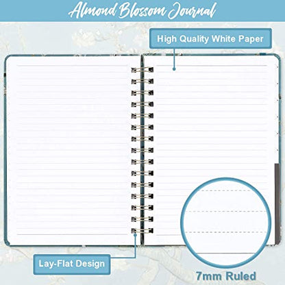 Ruled Notebook/Journal - Lined Journal with Premium Thick Paper, 8.5" X 6.4", College Ruled Spiral Notebook/Journal, Banded with Exquisite Inner Pocket, Waterproof Hardcover for Office, Home & School - color: green