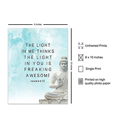 Zen Decor - Buddha Wall Art for Spa or Yoga Studio - Spiritual Meditation Gift for New Age Buddhist, Buddhism Fan - Wall Decoration for Living Room, Bathroom, Bedroom - 8x10 UNFRAMED Poster Print