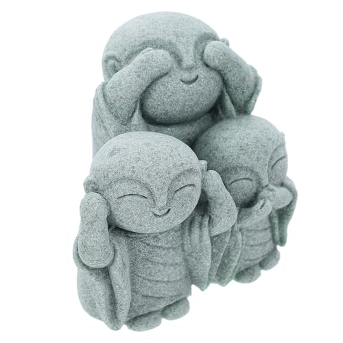 SUPVOX Japanese Sandstone Buddha Statue for Zen Garden and Fish Tank Decor Minimalist Monk Figurine for Aquariums Home and Garden Aesthetic Ornament for Peaceful Spaces