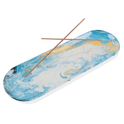 CEREMONY Incense Holder for Sticks, Ceramic Insence-Stick Holder Ash Catcher, Incense Holder Timkburner for Meditation Yoga Spa Room Incense Tray-Gilded - color: Incense Tray-gilded