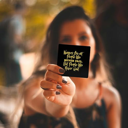 Knana 60Pcs Daily Affirmations Cards Affirmations cards for women, Affirmations Cards for Meditation Exercises, Inspirational Cards, Meditation Cards (Black)