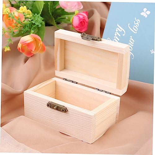 Ipetboom 6pcs Mini Storage Box Rectangular Natural Wood Organizer for Jewelry and Items for Desk and Table Use