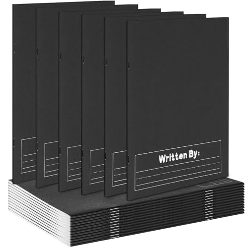 Henoyso 12 Pcs Primary Composition Notebook K-2 Primary Journal, Notebook for Kids Supplies, Bulk Blank Writing Book for Kid to Write Draw Journal 60 Page (9.8″ X 7.5″,Black) - color: Black, size: 9.8″ X 7.5″