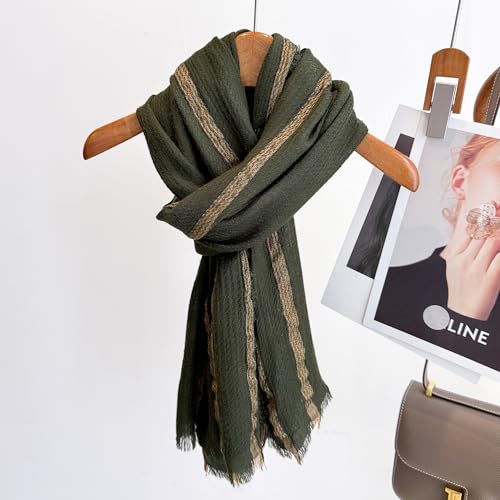 WINCESS.YU Women Gradient Scarf Long Shawls and Wraps Fashion Plain Pashmina Formal Scarf - color: Lx92-green