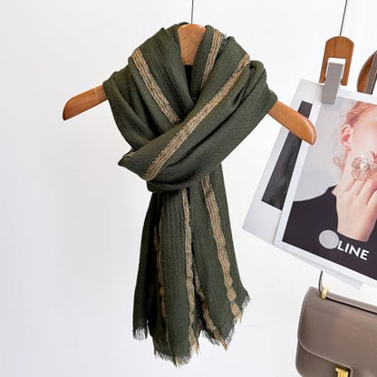 WINCESS.YU Women Gradient Scarf Long Shawls and Wraps Fashion Plain Pashmina Formal Scarf - color: Lx92-green