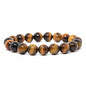Justinstones Gem Semi Precious Gemstone 10mm Round Beads Stretch Bracelet 7 Inch Unisex - color: A Grade Golden Tiger Eye