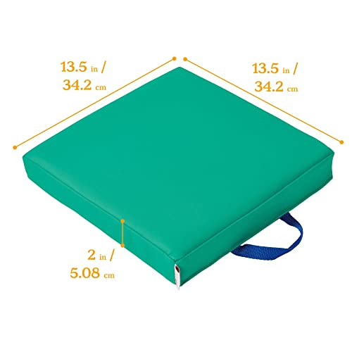 ECR4Kids SoftZone Floor Cushions, Square, Flexible Seating, Emerald, 6-Piece - color: Emerald