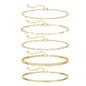 DEARMAY Gold Bracelets for Women Waterproof, 14K Gold Plated Stackable Jewelry Sets Non Tarnish Trendy Thin Dainty Cuban Link Paperclip Chain Bracelet Stack Fashion Accessories Gifts for Womens - style: 5Pcs BRACELET E