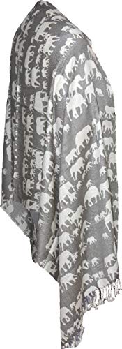 Tibetan Elephant Print Meditation Geometric Open Boho nyc Shawl Wrap Soft & Warm Pashmina Scarf Stole 26