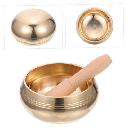 TOYANDONA Handcrafted Tibetan Singing Bowl for Meditation and Yoga Copper Bowl with Mallet Portable Relaxation Sound Holder for Mindfulness and Deep Tones - size: 9.5x9.5x6cm