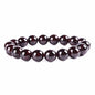 Justinstones Gem Semi Precious Gemstone 10mm Round Beads Stretch Bracelet 7 Inch Unisex - color: Garnet