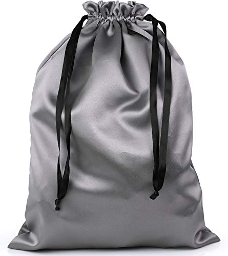PlasMaller Dust Cover Storage Bags Thick Silk Cloth Pouch with Drawstring For Luxuries Handbags Tote Purses Shoes Boots, Silver (19.6 x 23.6 in) - size: 19.6 x 23.6 in