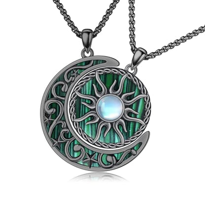 Yin Yang Necklaces for Women Men 925 Sterling Silver Pendant Necklace Yin Yang Jewelry for Women Men Couples - style: Sun Moon #6