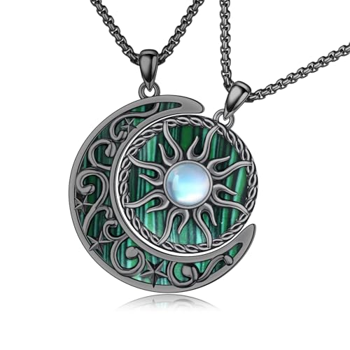 Yin Yang Necklaces for Women Men 925 Sterling Silver Pendant Necklace Yin Yang Jewelry for Women Men Couples - style: Sun Moon #6