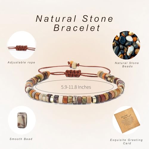yupoxiu Inspirational Gifts Healing Natural Stone Bracelets - Thinking of You, Get Well Soon Encouragement Gifts Strength Bracelets for Women Friends Sister, Christmas Stocking Stuffers Thanksgiving Basket