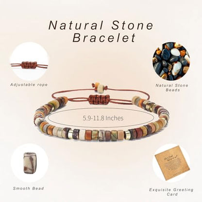 yupoxiu Inspirational Gifts Healing Natural Stone Bracelets - Thinking of You, Get Well Soon Encouragement Gifts Strength Bracelets for Women Friends Sister, Christmas Stocking Stuffers Thanksgiving Basket