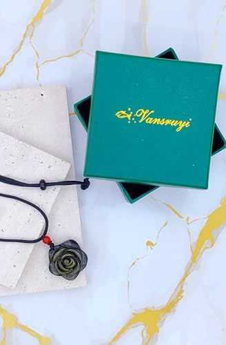 Crystal Pendant Necklaces Healing love Women's Men's choker Obsidian Tiger eye White Crystal Black Gold waterproof dainty Charm stackable statement Cute Stone necklace Unisex - style: Golden Obsidian Rose