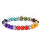 GelConnie Lava Rock Chakra Bracelet 7 Chakra 8mm Natural Stone Healing Bracelet Stress Relief Yoga Beads Anxiety Bracelet Aromatherapy Essential Oil Diffuser Bracelet Bangle - color: A-Chakra Bead