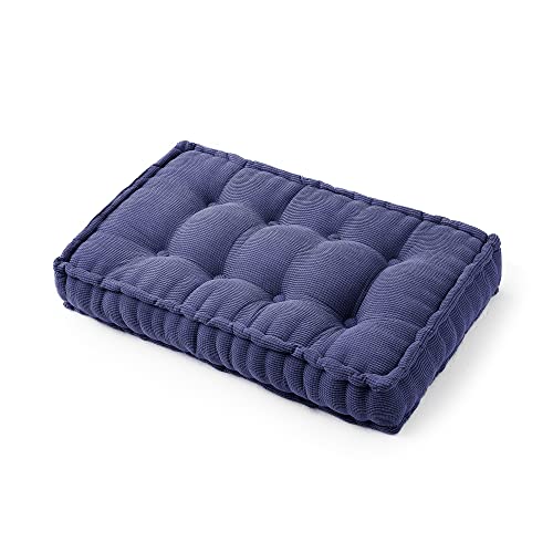 DormCo Rainha - Ultra Thick Tufted Floor Pillow - Navy Blue - color: Navy Blue